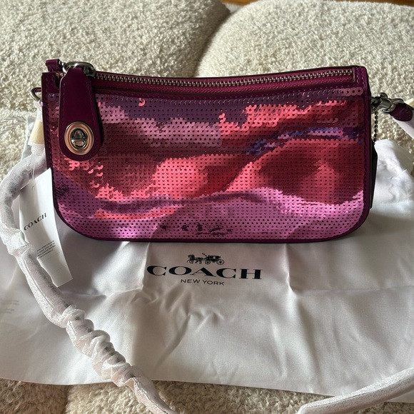 Coach Pink Clutch with Metallic Accents - Picture 1 of 15